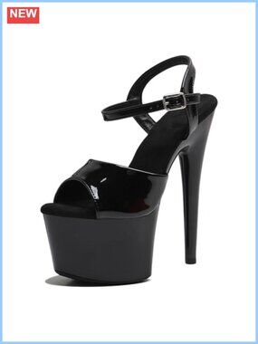 7in Platform Heels Ankle Strap Stiletto Pole Dancing Shoes Exotic Dancer 17cm